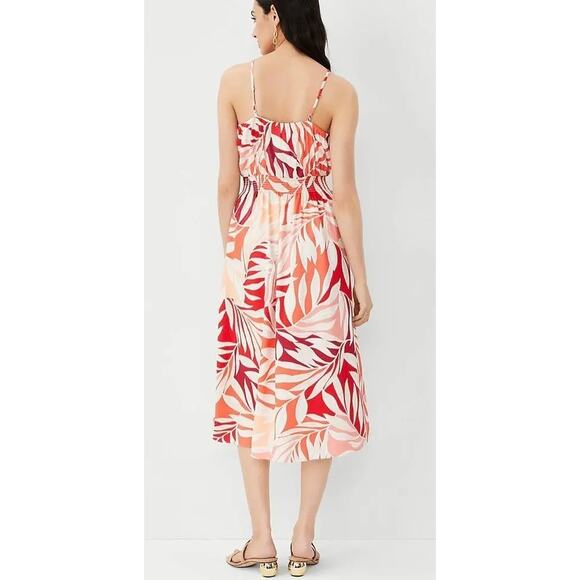 Ann Taylor fit n flare tropical print spaghetti straps midi dress sz XXL - Picture 2 of 9